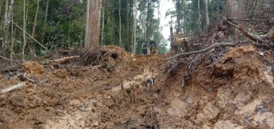 destruction in Block 24 of Sawa Ali, Sarawak
