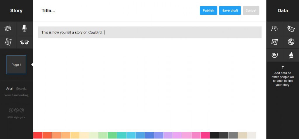 CowBird's story telling platform